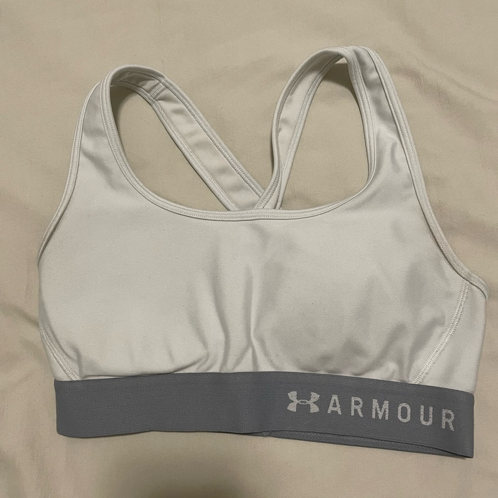 Under Armour White and Gray Sports Bra Intimates